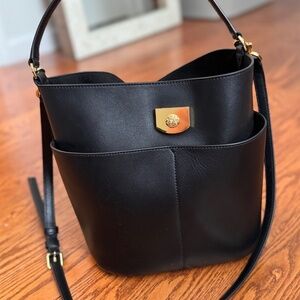 Veronica Beard Small Crest Lock Bucket Bag